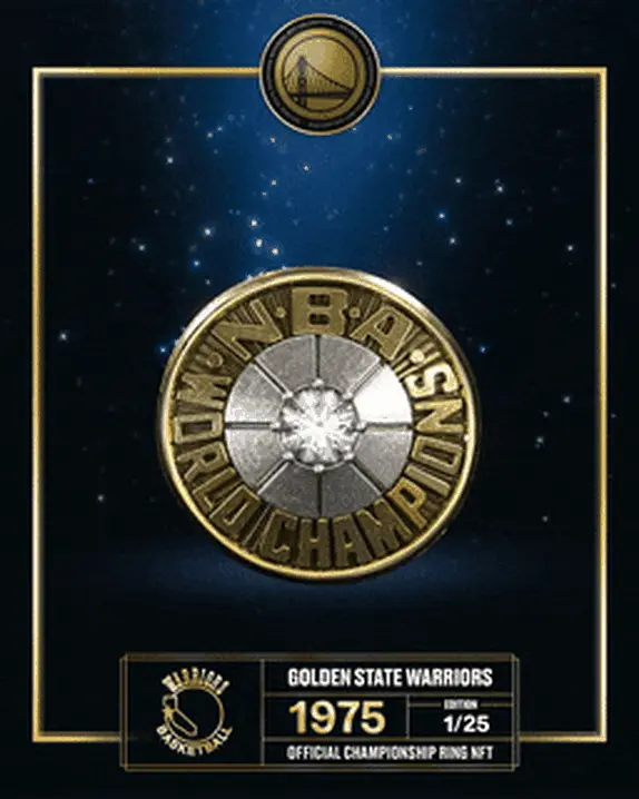 Edition 1 - 1975 Warriors Championship Ring NFT & Physical Ring (1/25)
