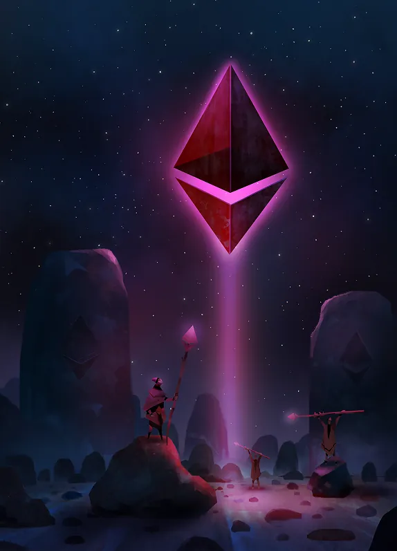 The First Ethereum Digital Painting - Ether in the Sky - 2017
