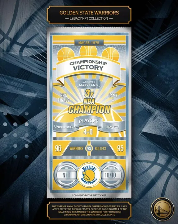 Warriors 1975 Championship Ticket (10/10)