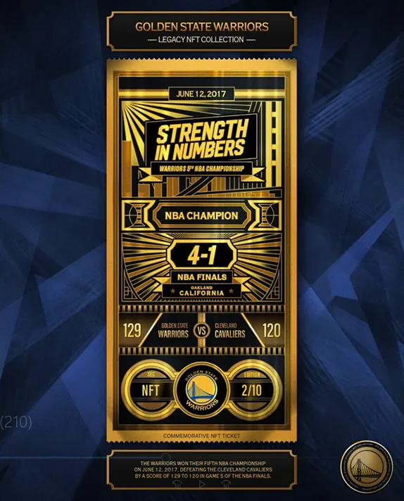Warriors 2017 Championship Ticket (2/10)