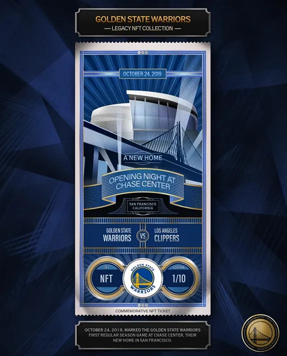Warriors Chase Center Debut Ticket (1/10)